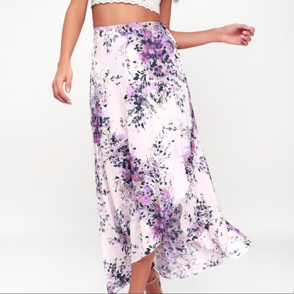 Lulu’s wrap floral midi skirt